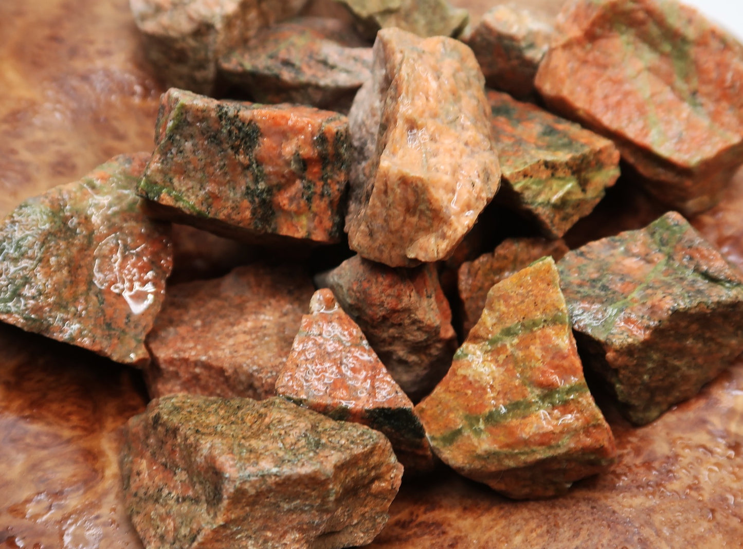 CLEARANCE: Rough Unakite - 1 LB, Size Small