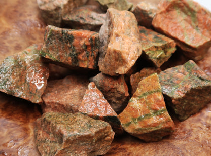 CLEARANCE: Rough Unakite - 1 LB, Size Small