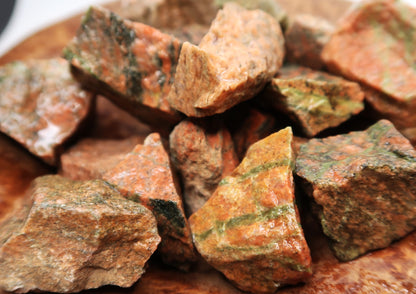 CLEARANCE: Rough Unakite - 1 LB, Size Small