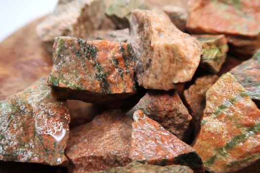 Rough Unakite - 1 LB, Size Small